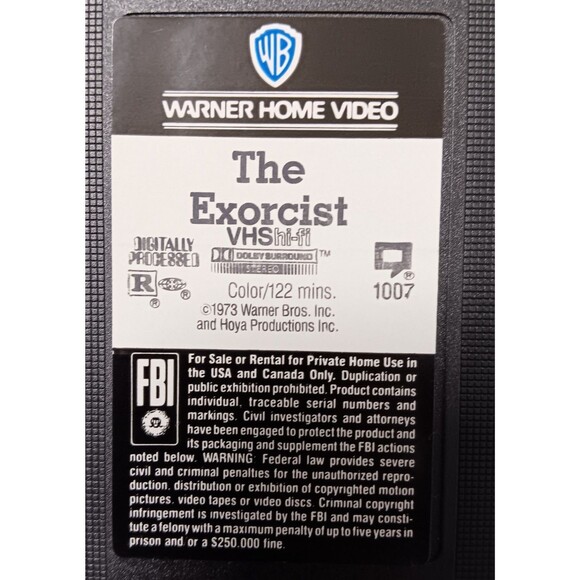 The Exorcist VHS Movie Horror Terror William Friedkin Linda Blair 1973 1990 Vtg - Picture 9 of 10